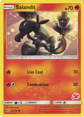 Salandit - 25/156 (#31 Charizard Stamped) from Battle Academy