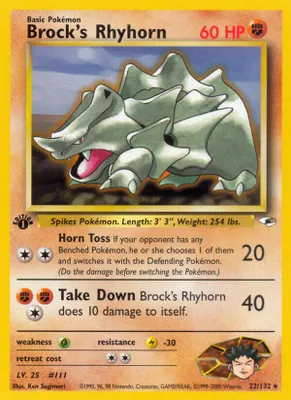 Brock's Rhyhorn (22) from Gym Heroes