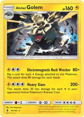 Alolan Golem - 42/145 (Cosmos Holo) from Blister Exclusives