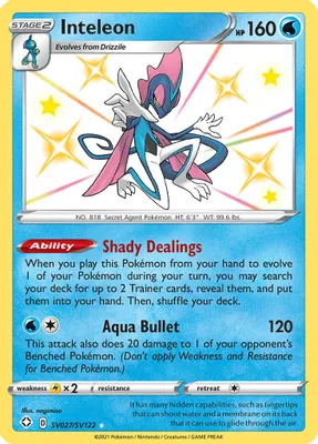 Inteleon from Shining Fates: Shiny Vault