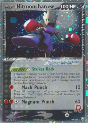 Rocket's Hitmonchan ex from EX Team Rocket Returns