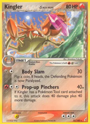 Kingler (Delta Species) from EX Crystal Guardians