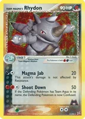 Team Magma's Rhydon - 11/95 from EX Team Magma vs Team Aqua