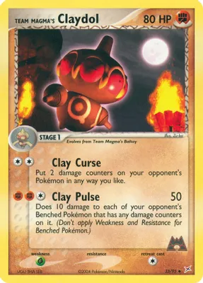 Team Magma's Claydol - 33/95 from EX Team Magma vs Team Aqua