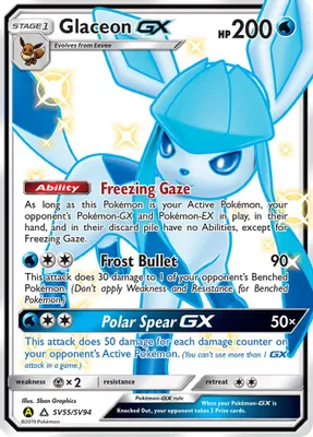 Glaceon GX from Hidden Fates: Shiny Vault