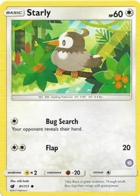 Starly (15) from SM Trainer Kit: Alolan Sandslash & Alolan Ninetales