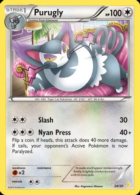 Purugly (24) from XY Trainer Kit: Pikachu Libre & Suicune