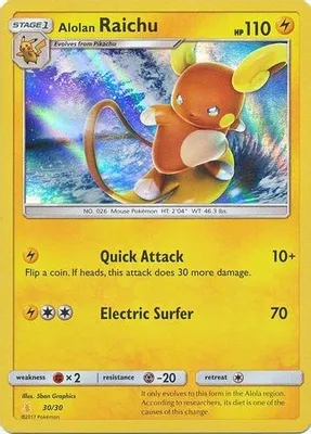 Alolan Raichu (#30 Holofoil) from SM Trainer Kit: Lycanroc & Alolan Raichu