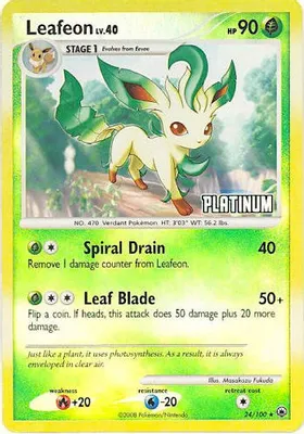 Leafeon - 24/100 [Platinum] from Burger King Promos