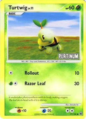 Turtwig - 77/100 [Platinum] from Burger King Promos