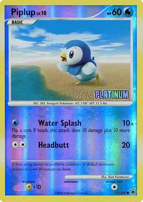 Piplup - 71/100 [Platinum] from Burger King Promos