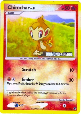 Chimchar - 76/130 [Diamond & Pearl] from Burger King Promos