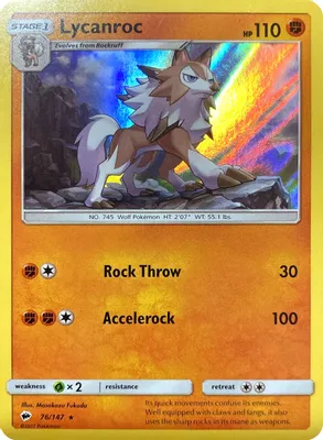 Lycanroc - 76/147 (Water Web Holo) from Miscellaneous Cards & Products