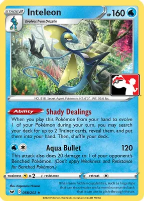 Inteleon - 058/202 from Prize Pack Series Cards