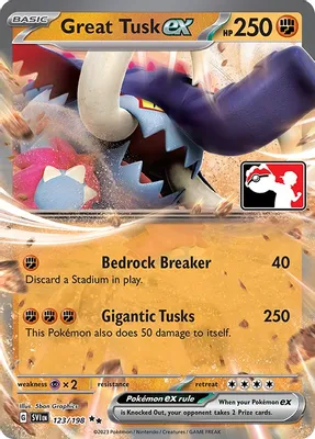 Great Tusk ex - 123/198 from Prize Pack Series Cards