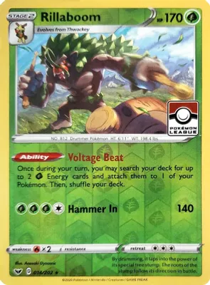 Rillaboom - 014/202 (Pokemon League) from League & Championship Cards