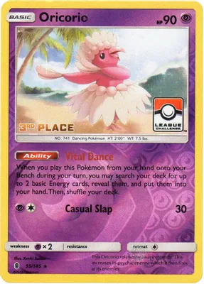 Oricorio - 55/145 (League Challenge) [3rd Place] from League & Championship Cards