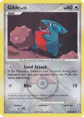 Gible - 106/147 (Championship Promo) [Staff] from League & Championship Cards