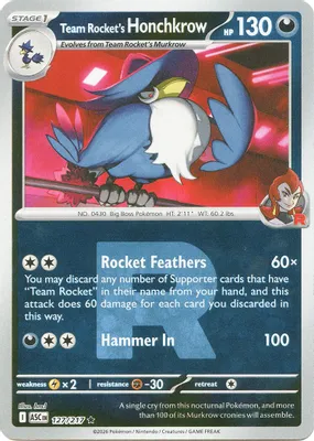 Team Rocket's Honchkrow (Team Rocket) from ME: Ascended Heroes